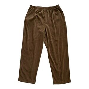 Alfred Dunner Brown Tapered Pants 18
